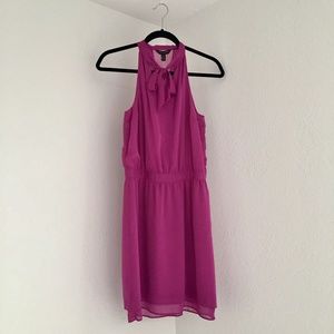 Fuschia High Neck Flowing Dress